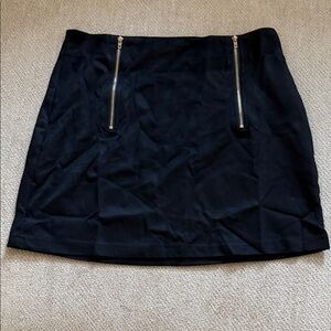 Black Zipper Detail Skirt